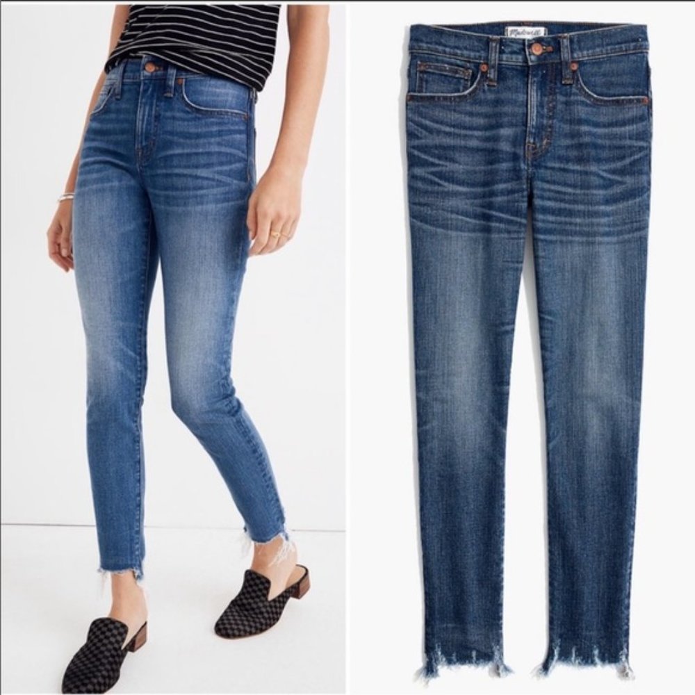 Madewell 10 Inch High Rise Skinny  Raw Hem Jeans Size 28 - Picture 3 of 12